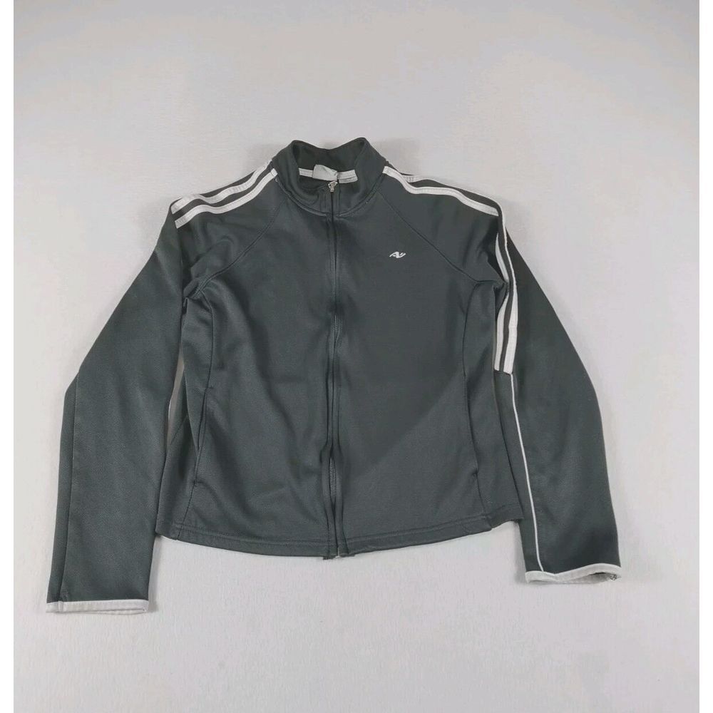 Athletic Works Jacket Womens Medium 8-10 Black White Athletic Athleisure Active